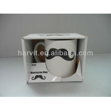 Novos produtos quentes para 2014 copo bonito da caneca de café do bigode com a caixa de exposição branca China Supplier